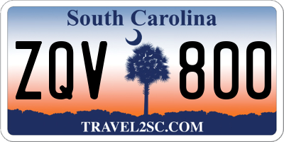 SC license plate ZQV800