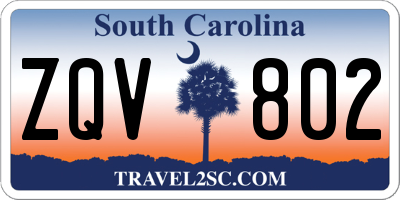 SC license plate ZQV802