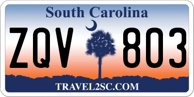 SC license plate ZQV803