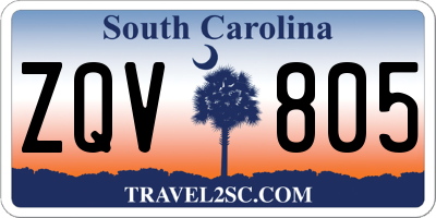 SC license plate ZQV805