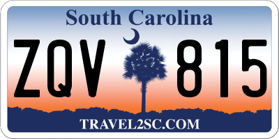 SC license plate ZQV815
