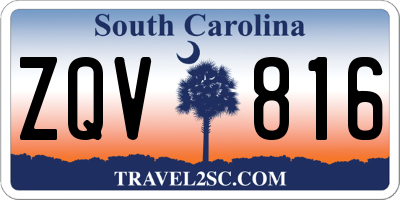 SC license plate ZQV816