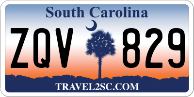SC license plate ZQV829