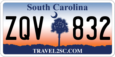 SC license plate ZQV832