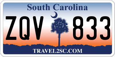 SC license plate ZQV833