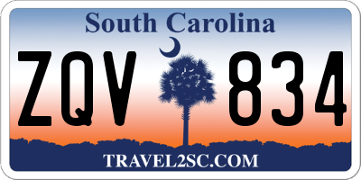SC license plate ZQV834
