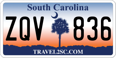 SC license plate ZQV836