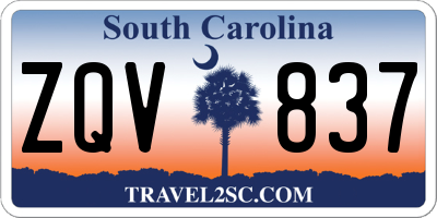 SC license plate ZQV837