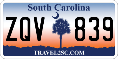 SC license plate ZQV839