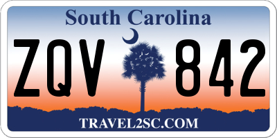 SC license plate ZQV842