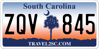 SC license plate ZQV845