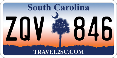 SC license plate ZQV846