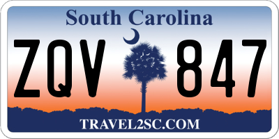 SC license plate ZQV847