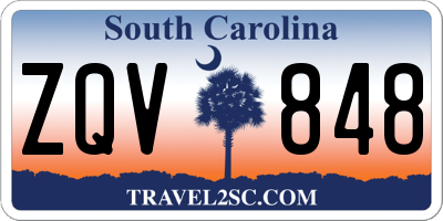 SC license plate ZQV848