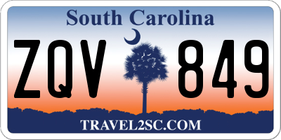 SC license plate ZQV849