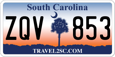 SC license plate ZQV853