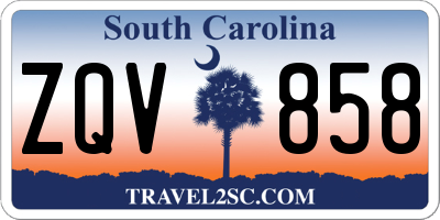 SC license plate ZQV858
