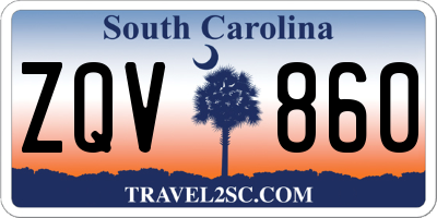 SC license plate ZQV860