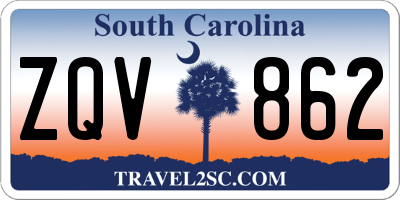 SC license plate ZQV862