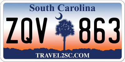 SC license plate ZQV863