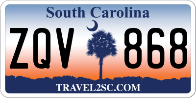 SC license plate ZQV868
