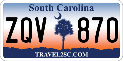 SC license plate ZQV870