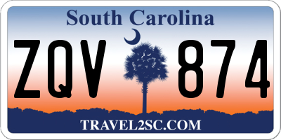 SC license plate ZQV874