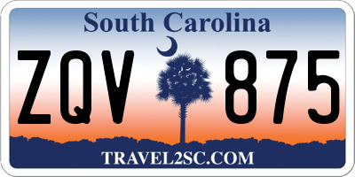 SC license plate ZQV875
