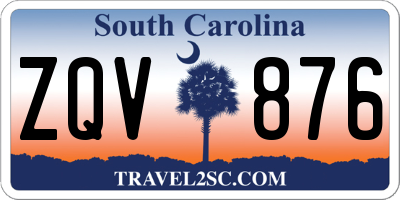 SC license plate ZQV876