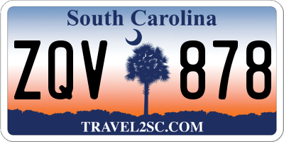 SC license plate ZQV878
