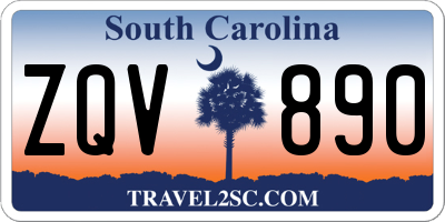 SC license plate ZQV890