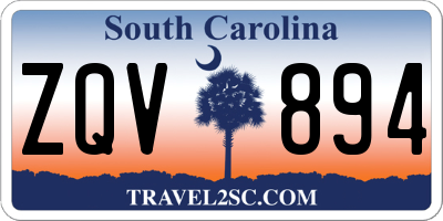 SC license plate ZQV894