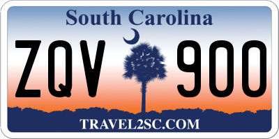 SC license plate ZQV900