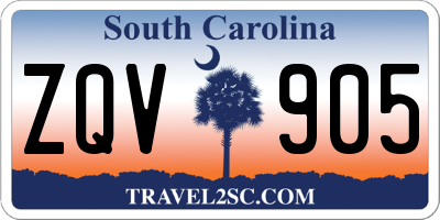 SC license plate ZQV905