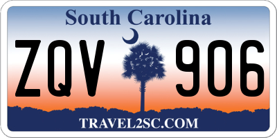 SC license plate ZQV906