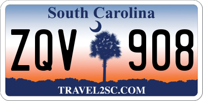 SC license plate ZQV908