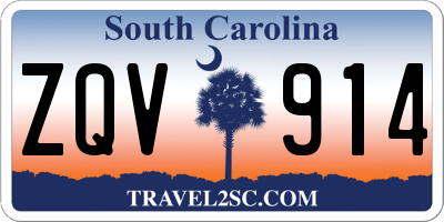 SC license plate ZQV914