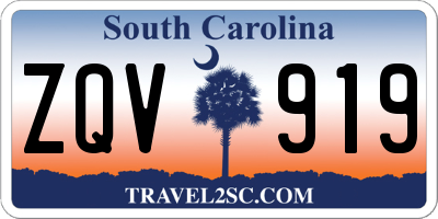 SC license plate ZQV919