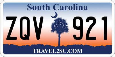 SC license plate ZQV921