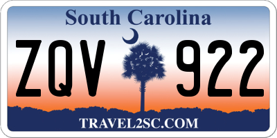 SC license plate ZQV922