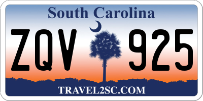 SC license plate ZQV925