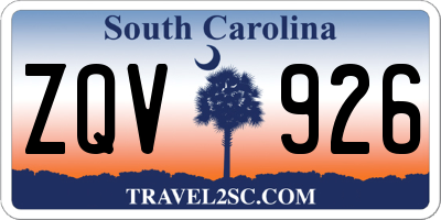 SC license plate ZQV926