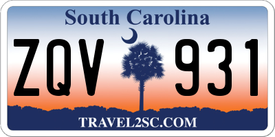 SC license plate ZQV931