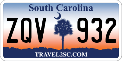 SC license plate ZQV932
