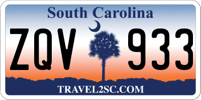 SC license plate ZQV933