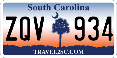 SC license plate ZQV934