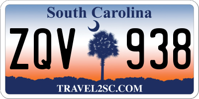 SC license plate ZQV938