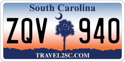 SC license plate ZQV940