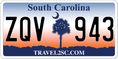 SC license plate ZQV943