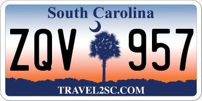 SC license plate ZQV957